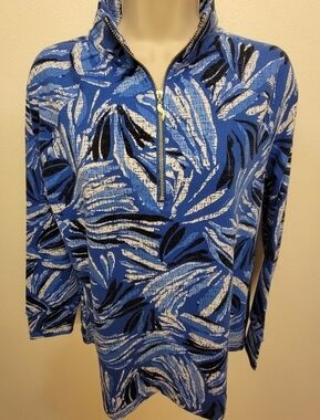 Pappagallo Mock Neck Top with Zipperfront